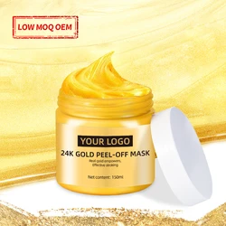 24k gold mask OEM/ODM wholesale Anti Wrinkle And Moisturizing Collagen Peel Off Face Mask 24k Peel Off Gold Facial Mask