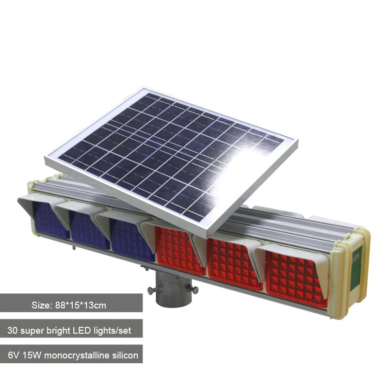 88*15*13cm Mobile Solar Traffic Signals LED Strobe Warning Light Waterproof ABS PC Material Solar Stop Sign with Flashing Lights