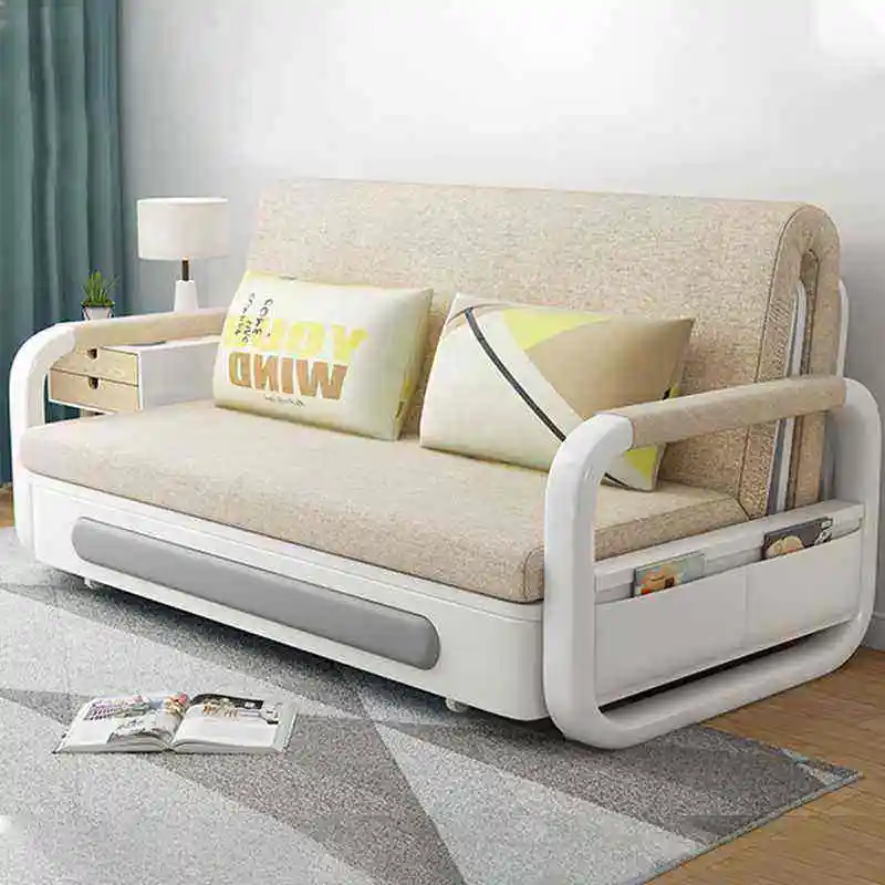 Living Room Chaise Lounge Bed 4 in 1 Multi-Function Folding Bed With Storage Bed