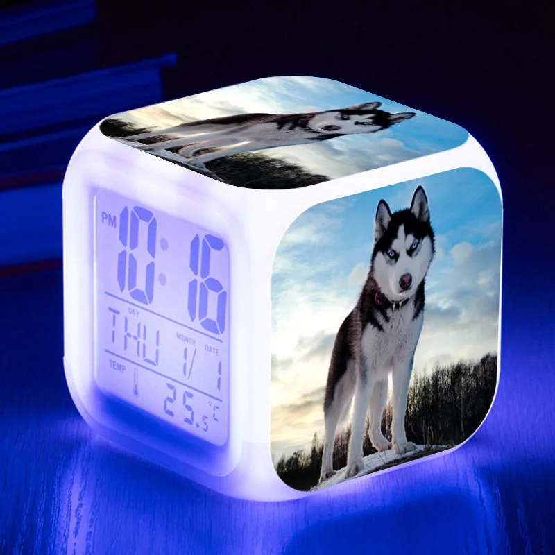 Free Dropshipping Cute Dog LED Alarm Clock reloj Digital Watch despertador de cabeceira Snooze/Temperature Clocks
