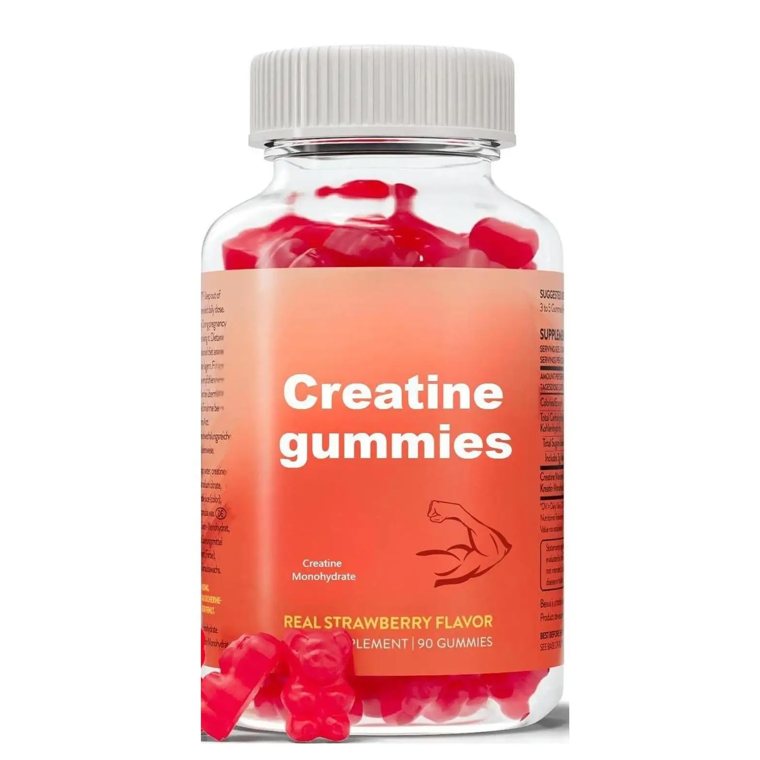 Creatine Monohydrate gummies,containing 3g creatine monohydrate per serving,providing energy,90 vegan gummies