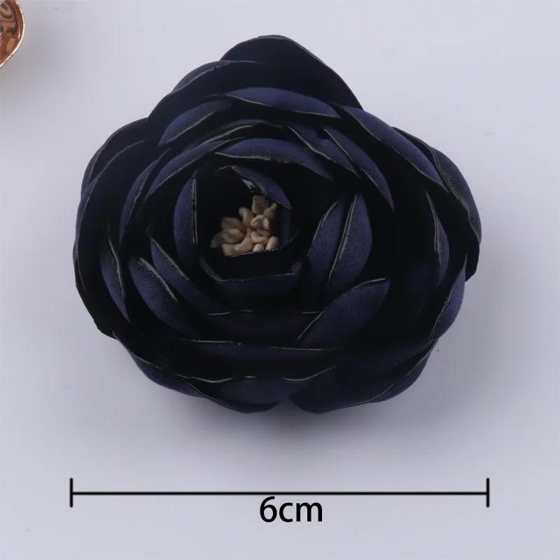 2024 6cm Matt Satin Flower Burning Fabric Artificial Flower Handmade DIY Fabric Flower for Decorative Clothes and Shoes Brooch