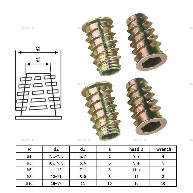 M2.5*0.45 M3*0.5 M3.5*0.6 M4*0.7, M5*0.8 M6*1 M8*1.25 stainless steel Brass knurled thumb screw nuts Threaded Inserts nuts/