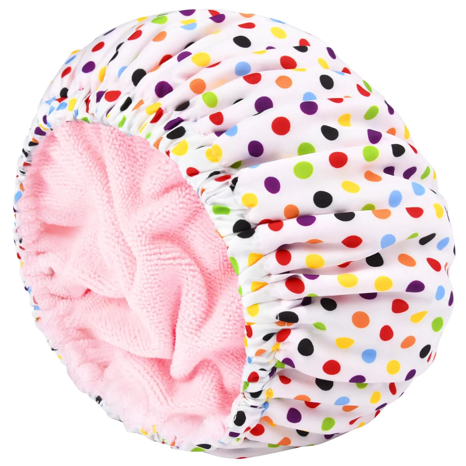 Custom LOGO Three Layer Extra Large Microfiber Terry Cloth Lined Shower Cap Microfiber Lined Shower Caps for Women Waterproof