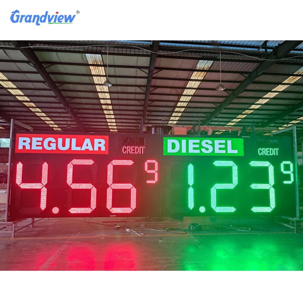 Double sided outdoor gas station led price sign board 8888 led digit sign petrol station gas price