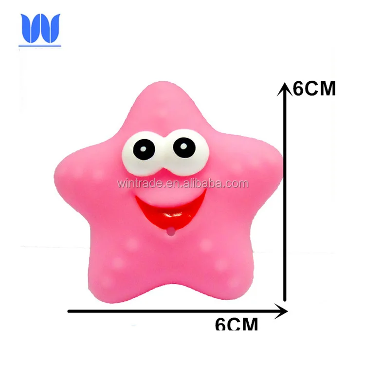 Floating seastar part toy rubber water bath squirters for baby