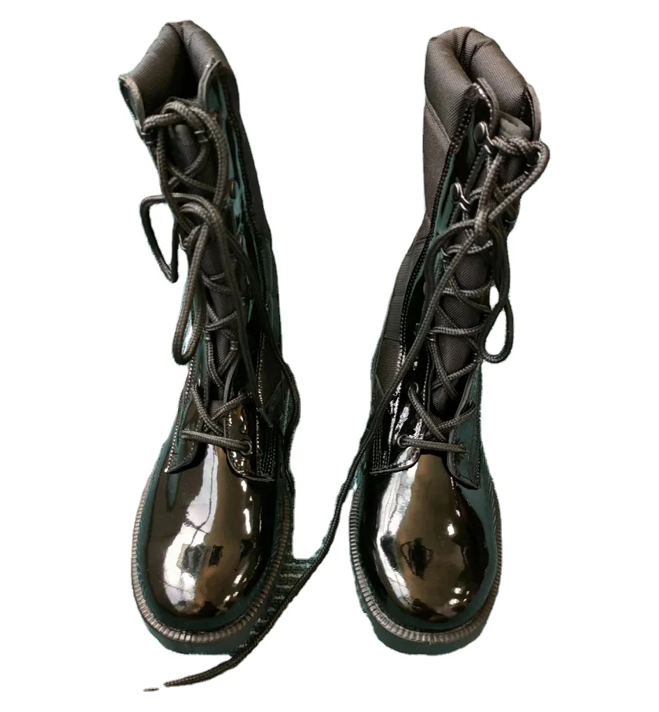 TSB906 ПМ блестящие удобные кожаные мужские тактические ботинки с высоким голенищем 11 дюймов 28 см duty сапоги конструкции обуви