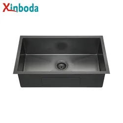 Hot sales SUS304 Stainless steel 16 Gauge black undermount kitchen sink