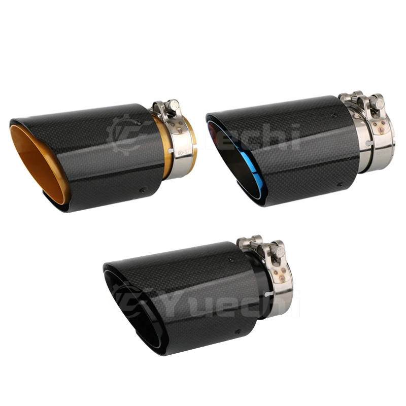 Car Exterior Accessories Customize Size Carbon Fiber Exhaust Pipe Universal  Car Modify Muffler Tail Tips