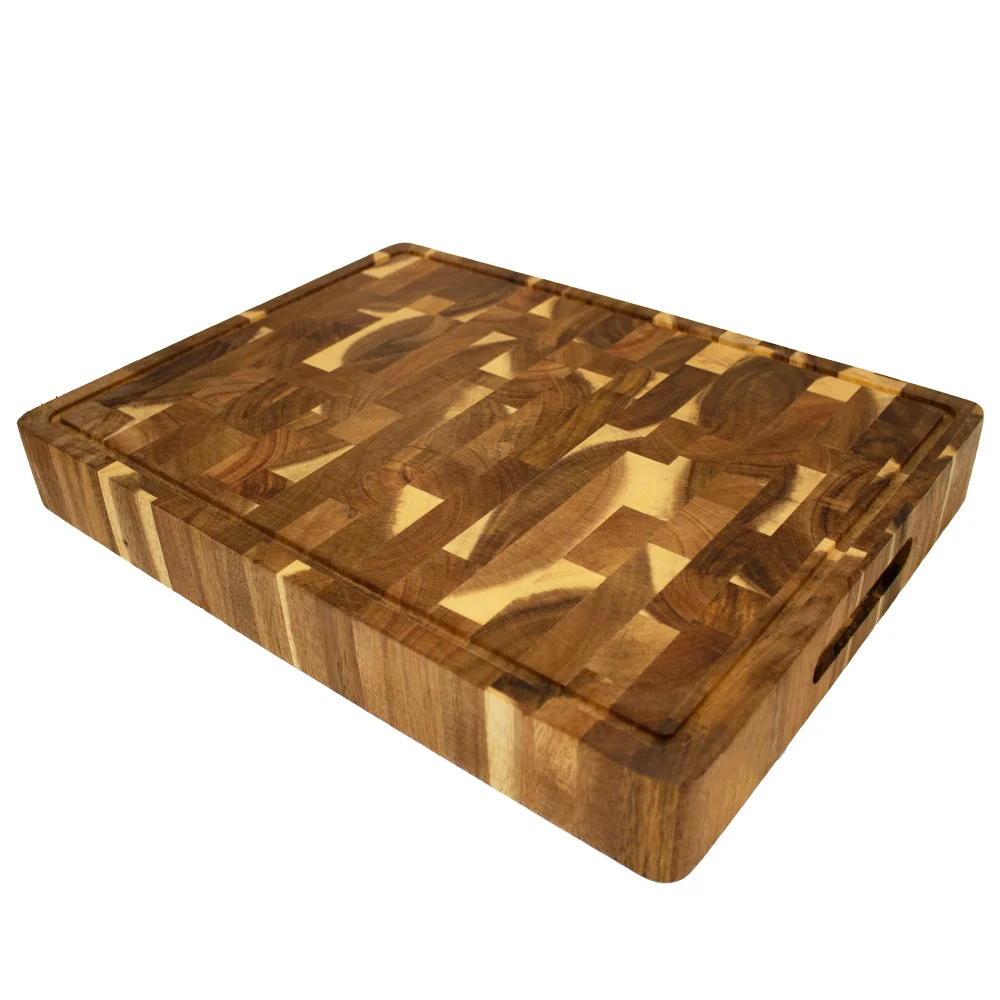 Очень большая и толстая разделочная доска из дерева акации кубики мясника разделочная доска с пчелиным воском и натуральным маслом