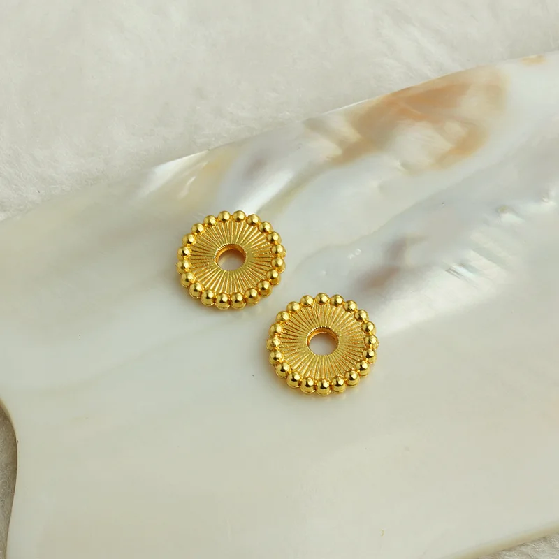 2405 tenglong sandgold Bag Gold Guarantee 11mm cut surface linen partition diy handmade accessories large round gasket