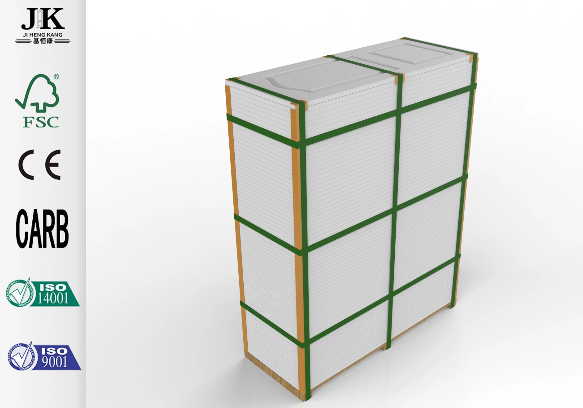 JHK-MS03 Hot Sale Pvc Accordion Folding Bifold Door Mirror Bifold Closet Doors With Smooth Surface Shaker Molded 3 Panel Craftsm