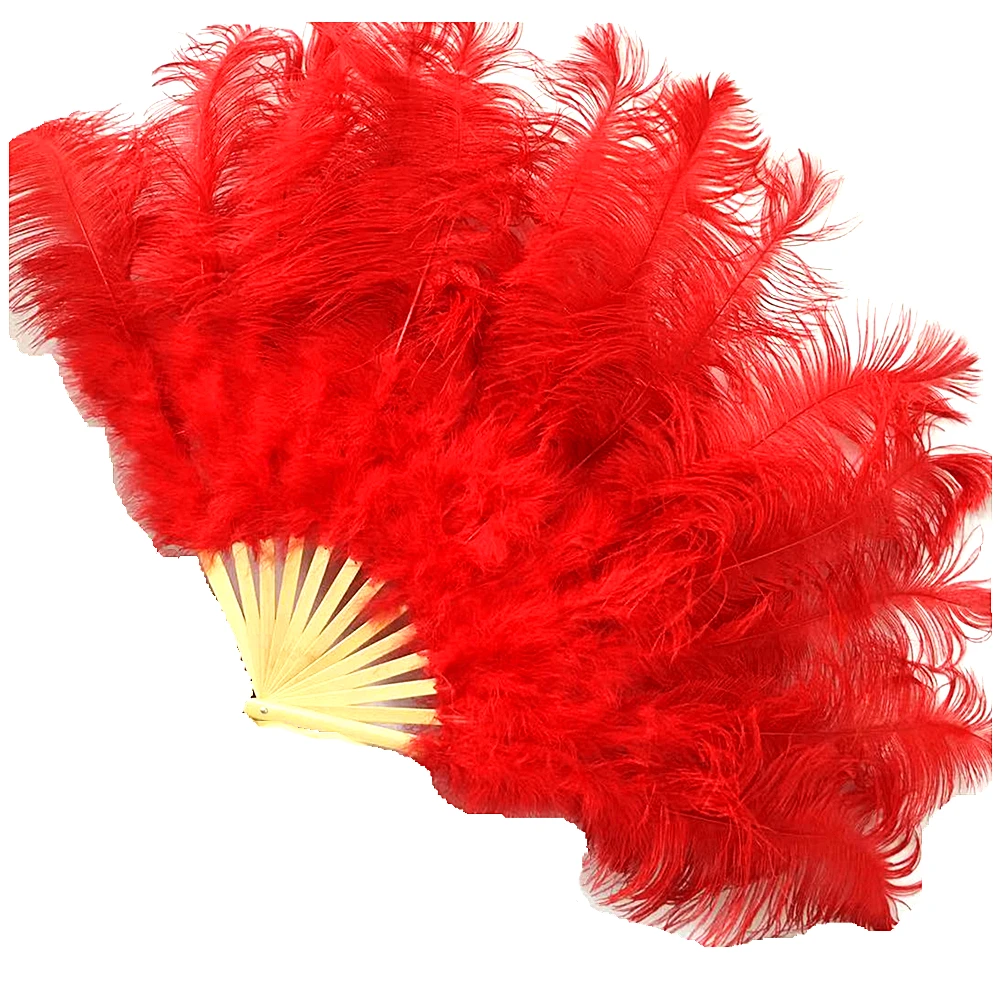 75cm High Quality Double Player Ostrich Feather Fans for Belly Dance