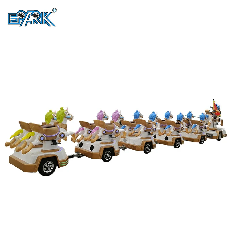Kids Electric Amusement Train Rides Commercial Trackless Train With Lights And Music