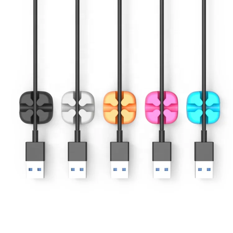 Silicone Cable Holder Earphone Clips Cord Organizer Management USB Desktop Tidy Silicone Cable Organizer