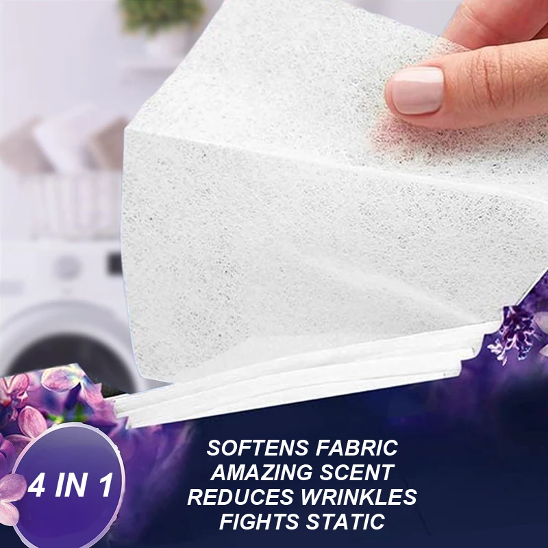Softening & Anti-Static Laundry Dryer Sheets - Gentle on Fabrics