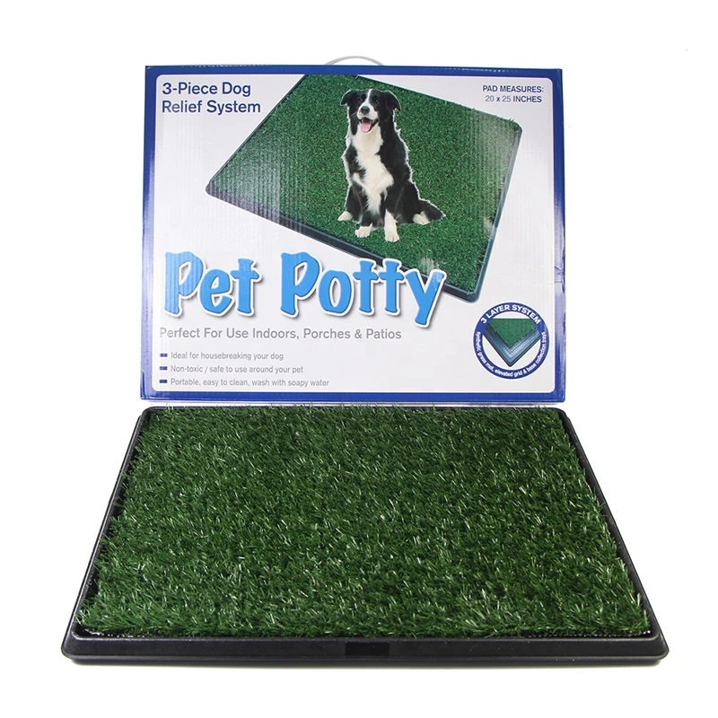 Indoor Outdoor Dog Potty Systems Reusable and Portable Trainer Tray for Puppy Training 3 Parts Dog Pet Toilet