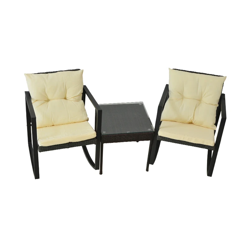 Comfortable Rattan Rocking Chair Natural Rattan Chair with Cushion Lounge Chair