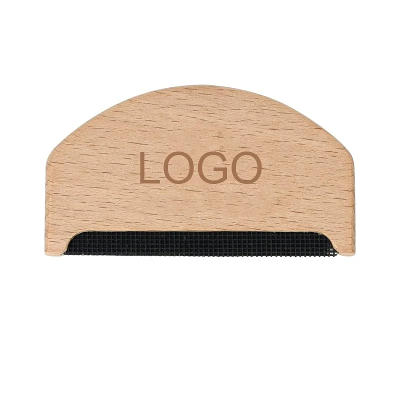 Wholesale Custom Logo Eco Friendly Wooden Cashmere Comb Portable Wool Pilling Sweater Comb