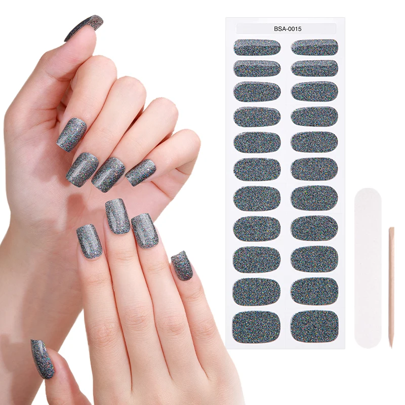 new launch easy apply more fitter 100% pure polish un UV bare semi cured Gel Nail Stickers