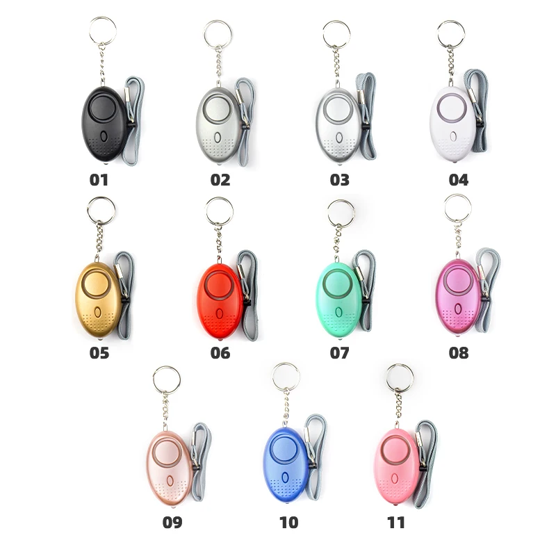Factory Wholesale Price Outdoor Security Protection Alarm Personal Security Protection LED130dB Alarm Self Defense Keychain