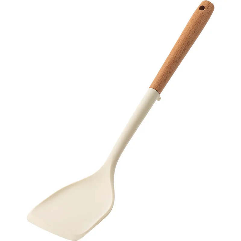 High Temperature Silicone Spatula with Wooden Handle for Non-stick Pans and Cooking utensil set