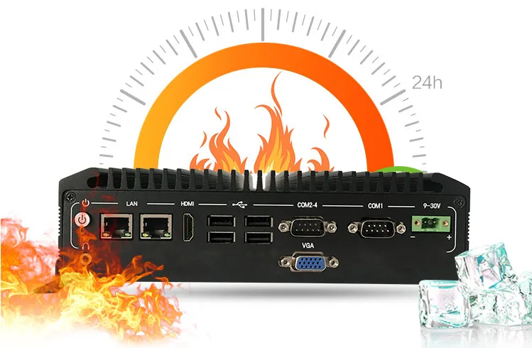  Промышленный безвентиляторный ПК X86 J1900 4 Гб 128 ГБ 2 * LAN USB дешевая цена тонкий клиент беспроводное