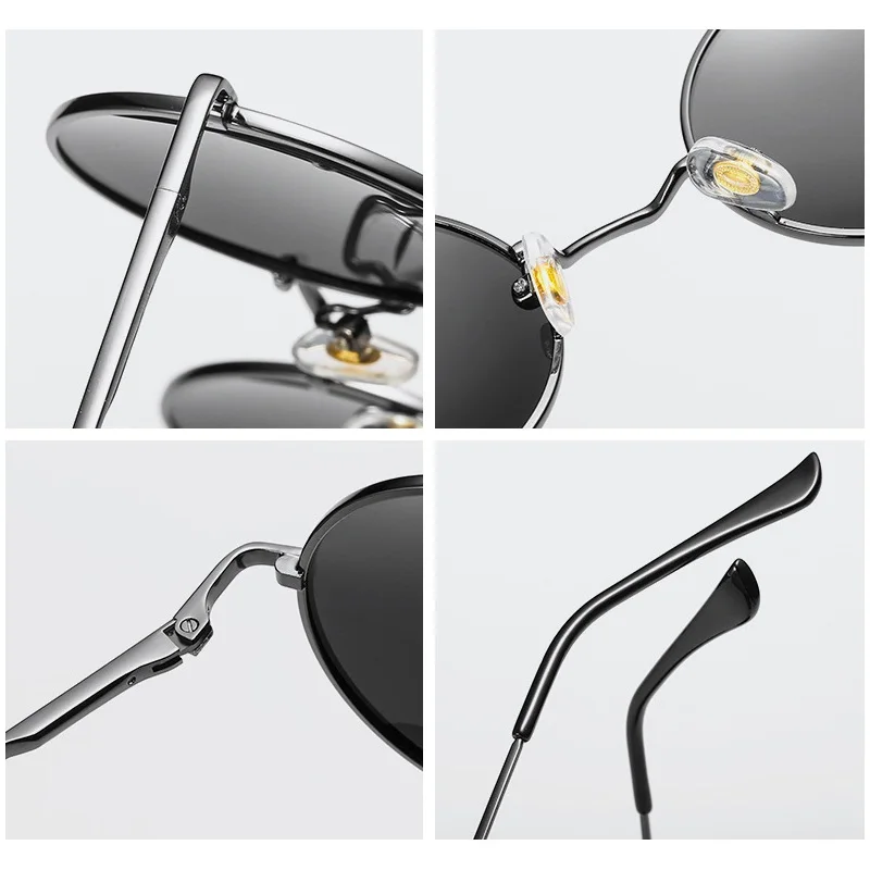 Super Fashion Round Authentic Sunglasses Men Women Polarized Shades Steam Punk Hot Design Unisex Metal Eyewear 2022 UV400