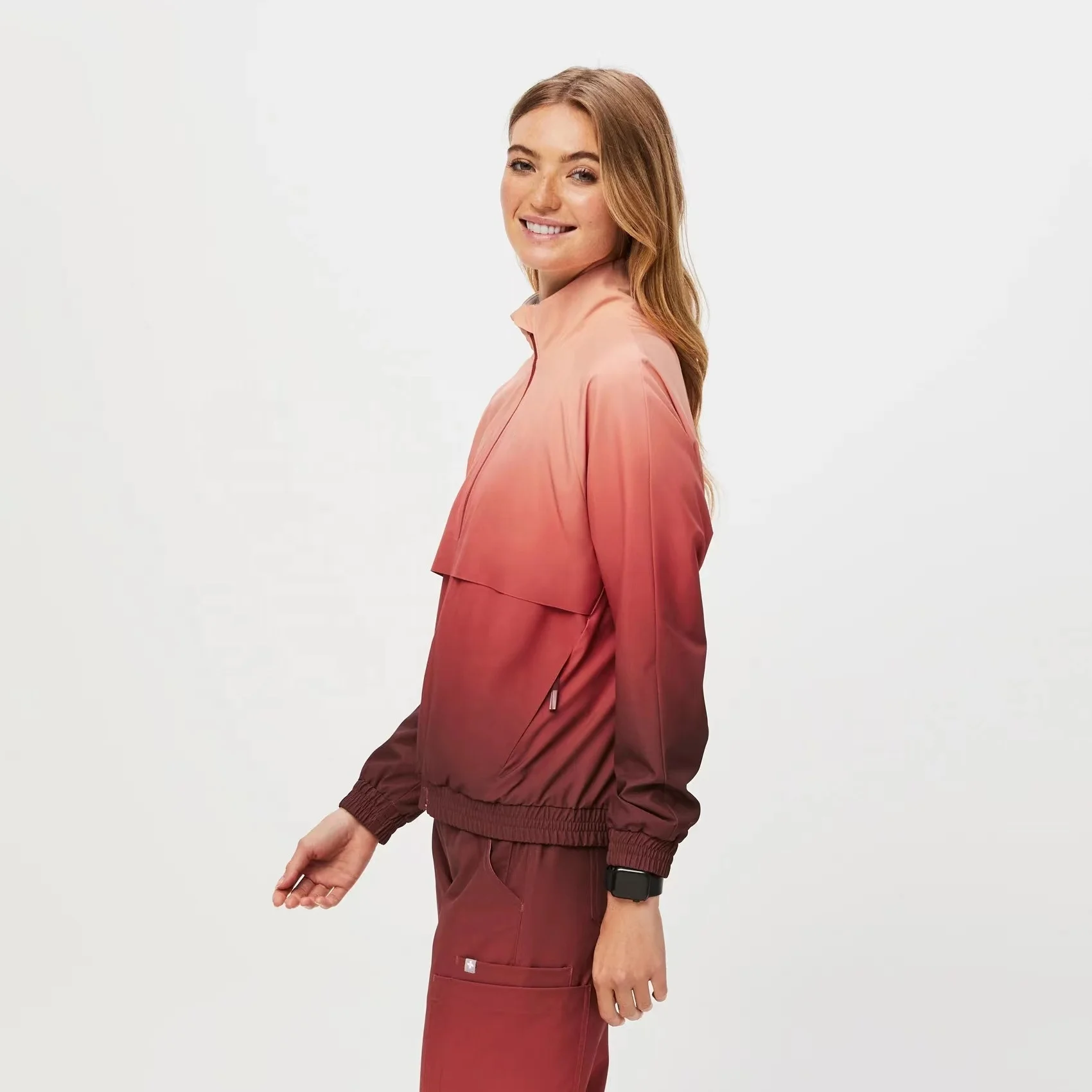 fashion design long sleeve stretch medical scrubs manufacturers