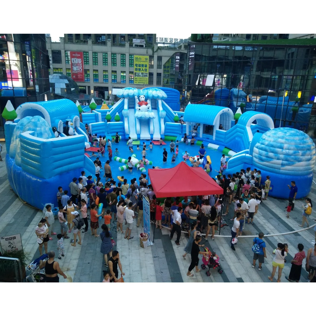 commercial mobile ice snow inflatable water park waterpark for summer outdoor inflatable park for sale