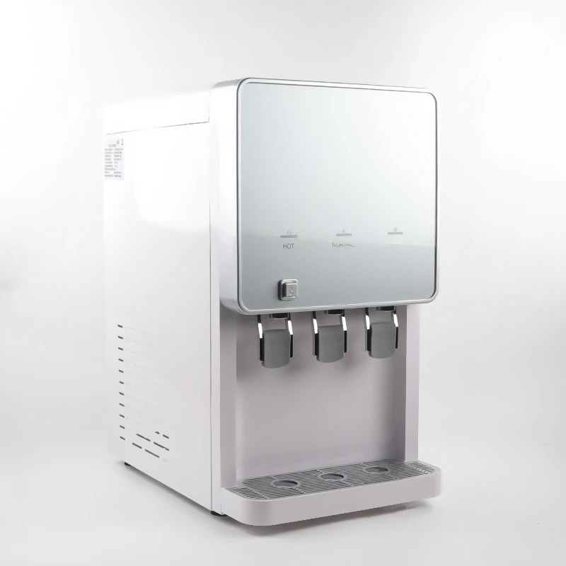 Home office kitchen desktop water cooler hot&cold &normal POU water dispenser in silver and black color