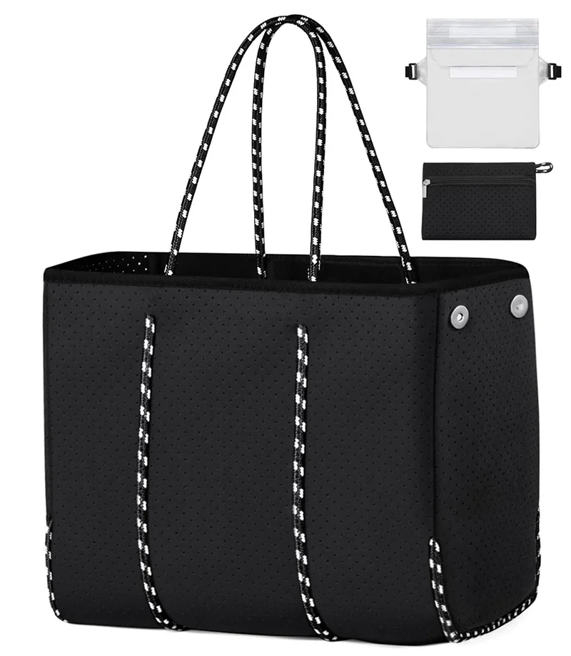 Large Beach Bag for Women Neoprene Material  Handbag For Travel Durable  Gym Shopping Picnic Tote Bag