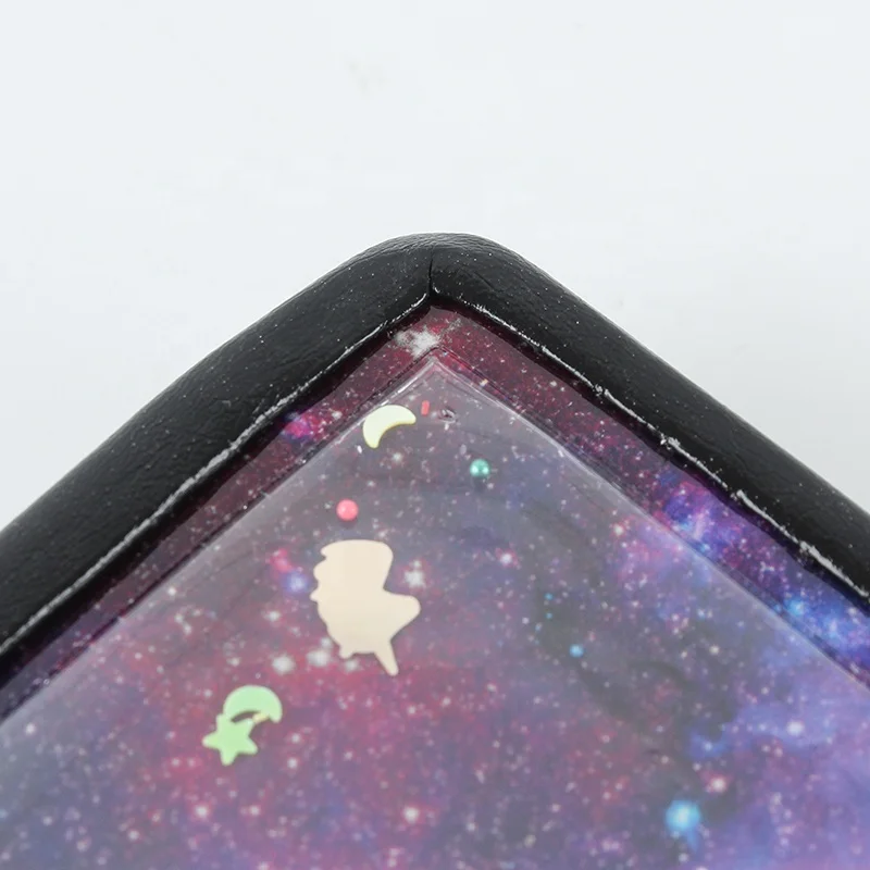 Custom size clear Oil  PVC plastic cover notebook liquid cute girl school book