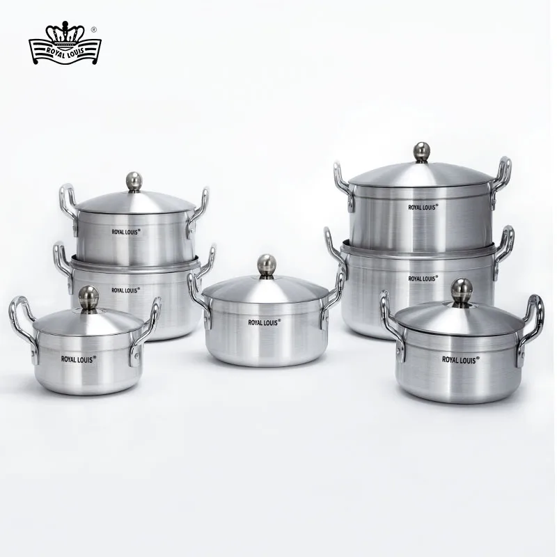 African Style Aluminium Alloy Cooking Pot Hot Selling 7pcs Aluminum Pots Set Kitchen Utensil Cookware Sets