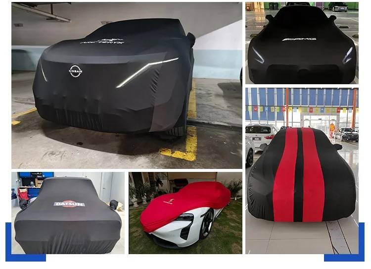 Customized Luxury Soft Stretch Breathable Dustproof Car Cover Protective Indoor Showroom Cover for BMW Jeep Audi Golf A4
