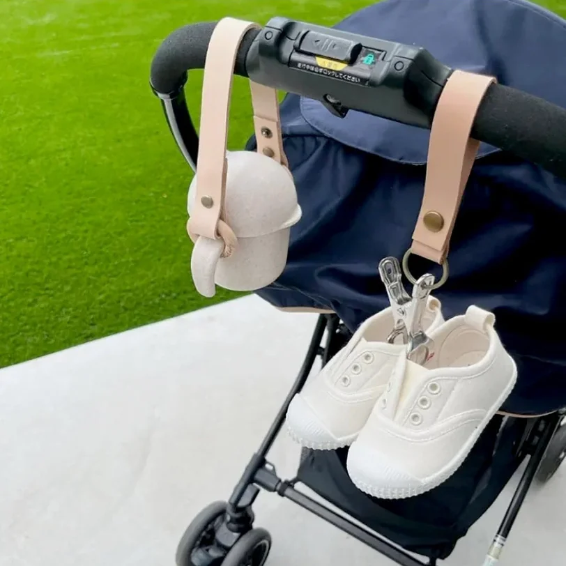 Baby Essentials Stroller Accessories Hooks Clips Baby Shoes Clips Leather Hanging Blanket Clip Buckle Storage Hook for Stroller