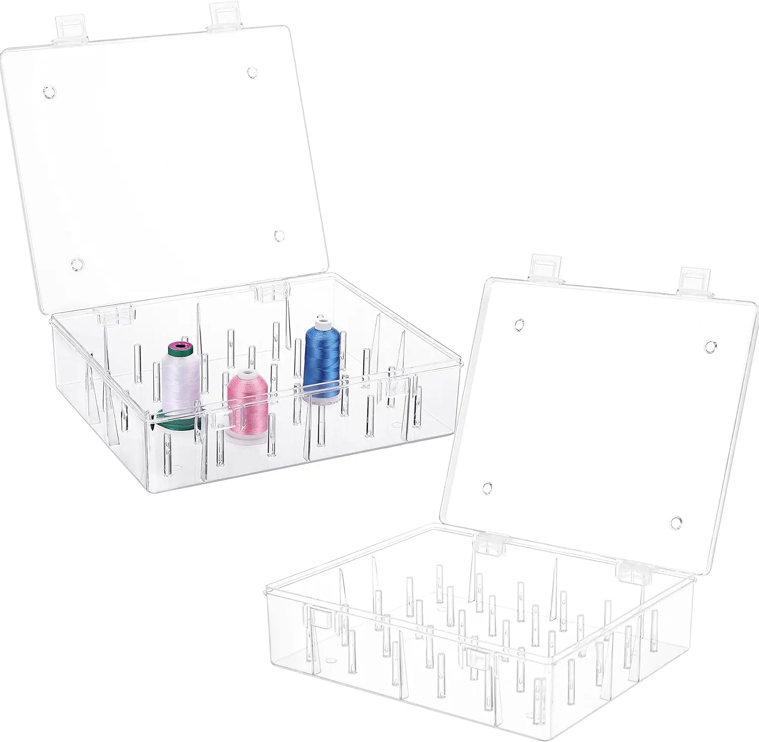 29653  Modern 30 spool thread organizer Stackable sewing organizer Injection PS Plastic Storage Box for Sewing