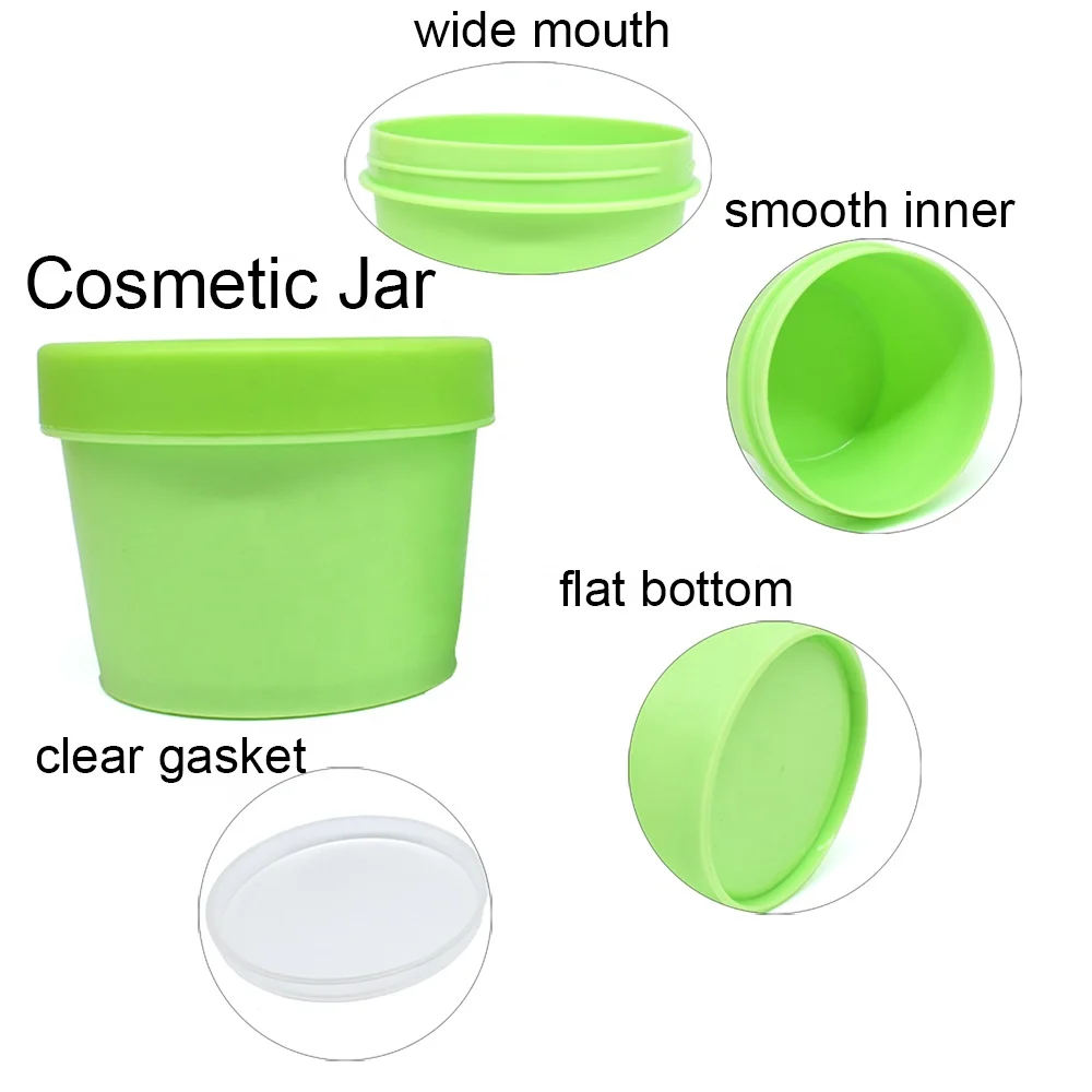 50ml 100ml wide mouth cosmetic jar colorful plastic cream container pot with round dome used for body lotion shampoo bath salt