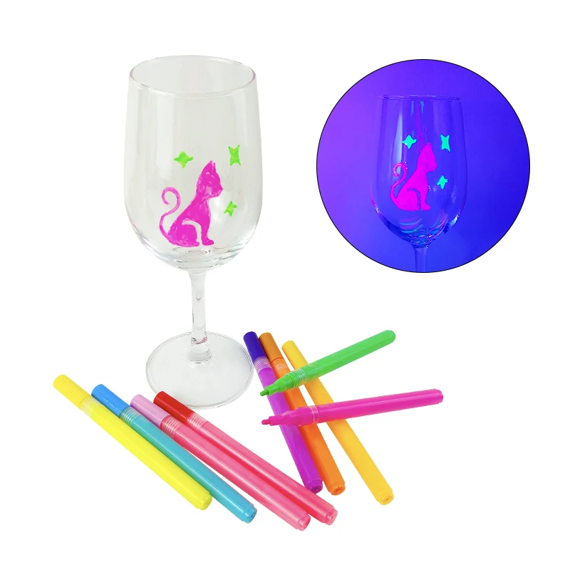 KHY Hot Sale Custom Glow In The Dark Draw Art Colour For Rock Painting Kit DIY Creative Glitter Acrylic Paint Marker Pen