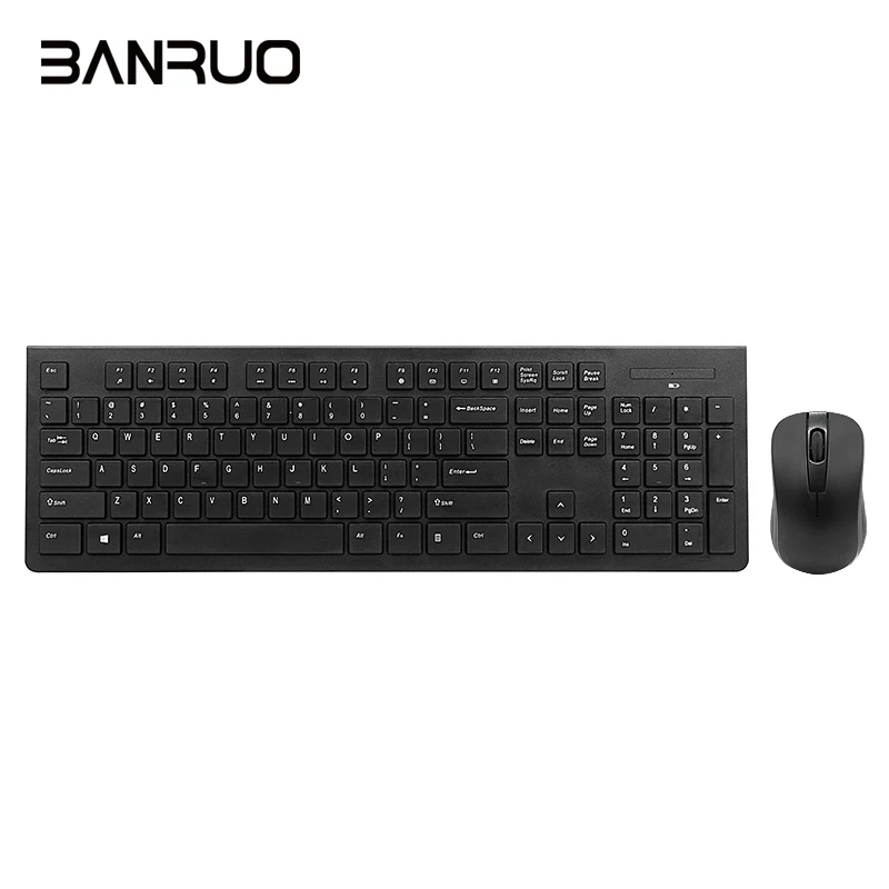 Лидер продаж; Классические беспроводная клавиатура 1600 точек/дюйм мышь комбинированные эргономичный дизайн Офисный Набор клавиатуры и мыши с USB