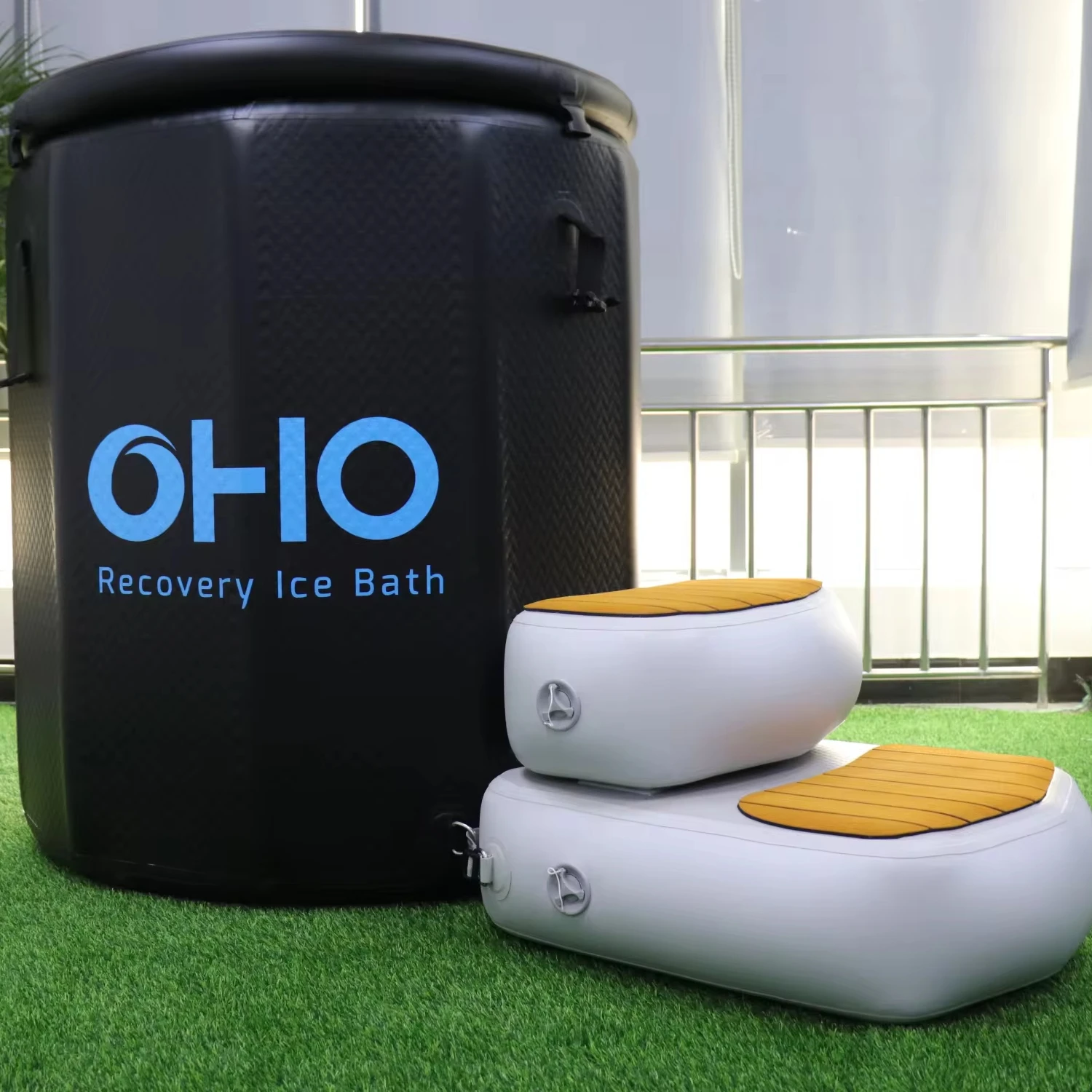 Fitness/sport Recovery Pro Combination 6P Inflatable Ice Therapy Barrel For Adults With Cold Plunge Chiller