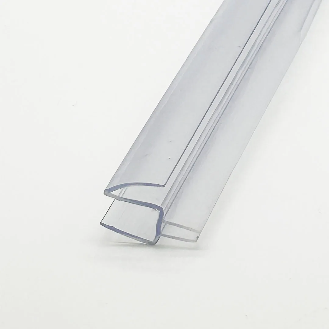Easy Installation Waterproof Double Fin PVC Shower Door Bottom Seal Strip With Drip Rail
