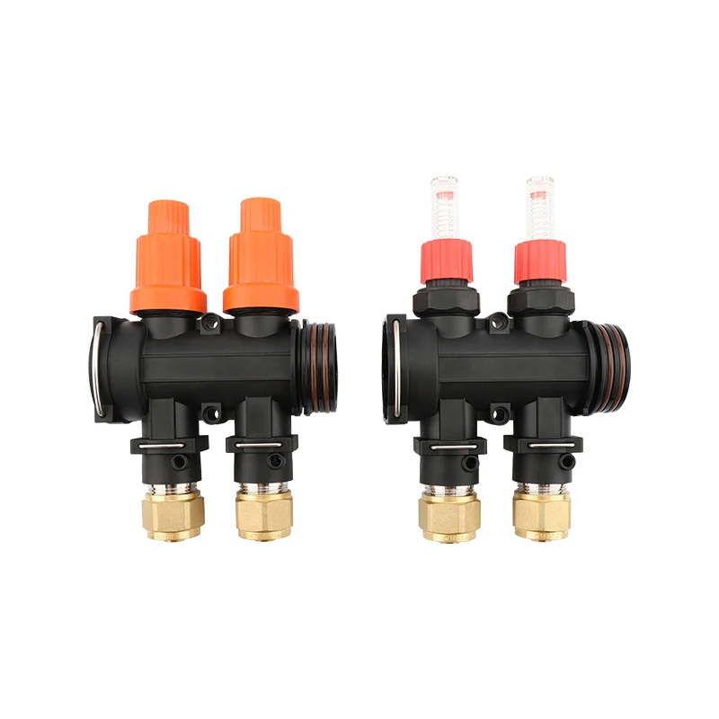2-Branch Nylon HVAC Manifold Module for Water Media Includes Free Assembly for Floor Heating Panels