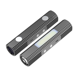 VCAN Aluminum Alloy Side Mangnets Rechargeable Battery 800 Lumen LED Zoom Flashlight Flashlight Torch