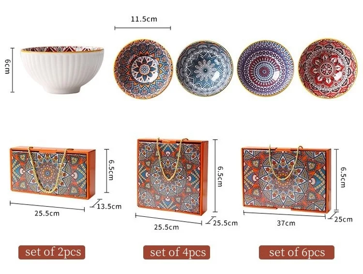 Экологически чистый богемный стиль 4 5 дюймов зерновой суп миска для риса портативная пищевая маленькая керамическая супница посуда подарочный набор