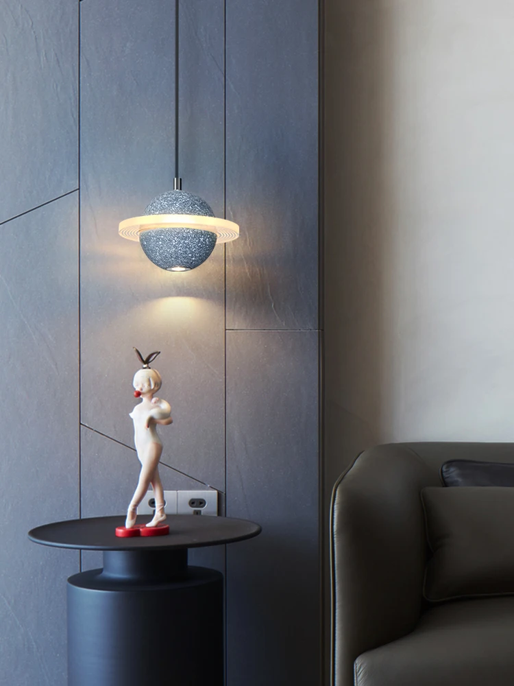 Nordic terrazzo planet small creative Star satellite restaurant bar bedroom bedside cement modern pendant light