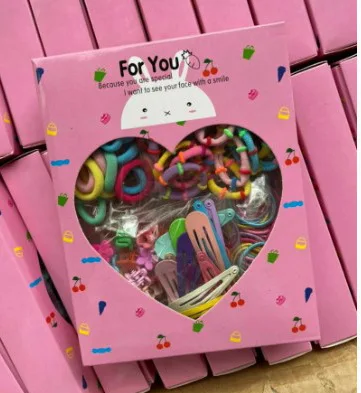 New hairpin hairgrips claw suit children kids hair rubber band scrunchies hair ties set baby hair bands set for girls