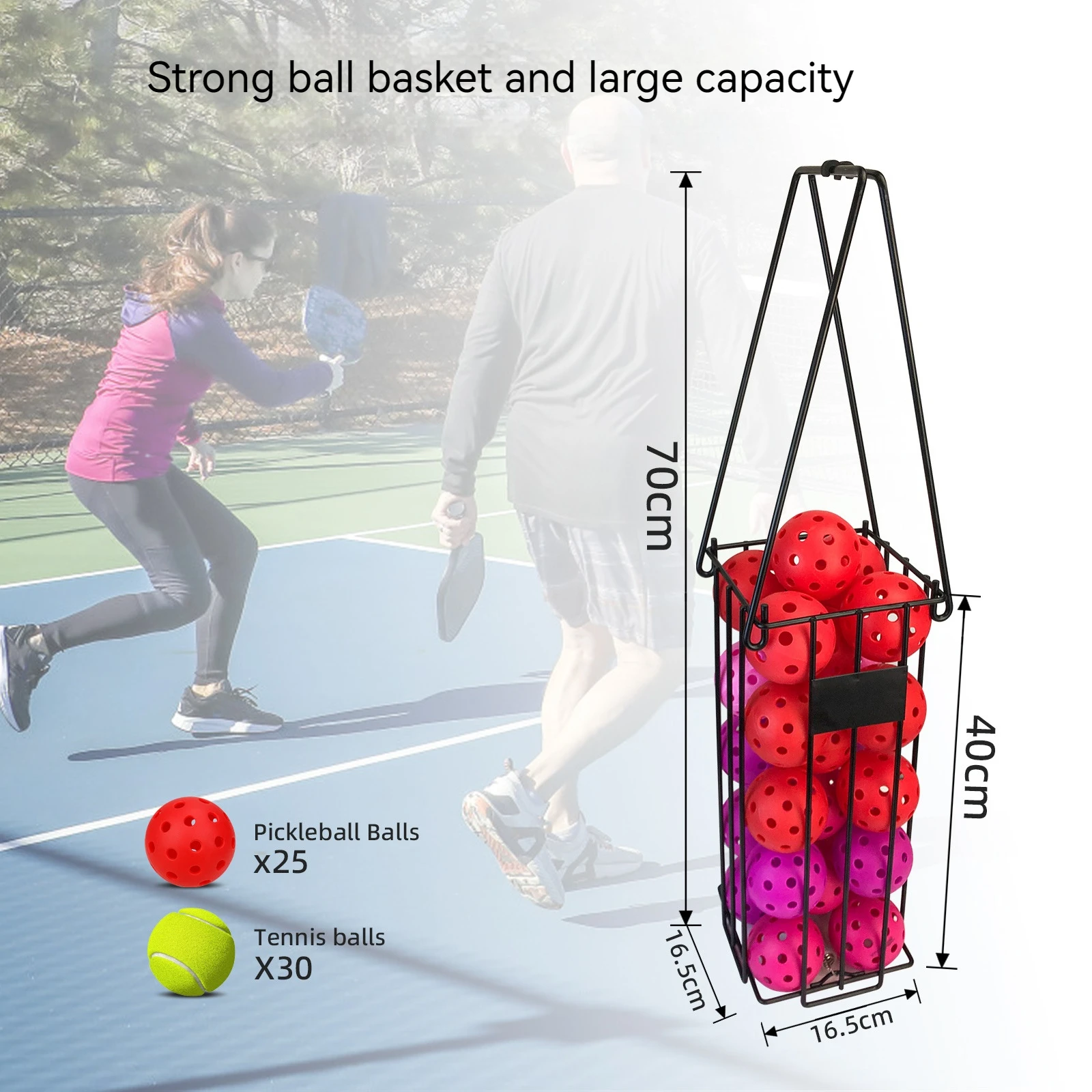 China Factory Stainless pickleball ball container portable pickleball collector