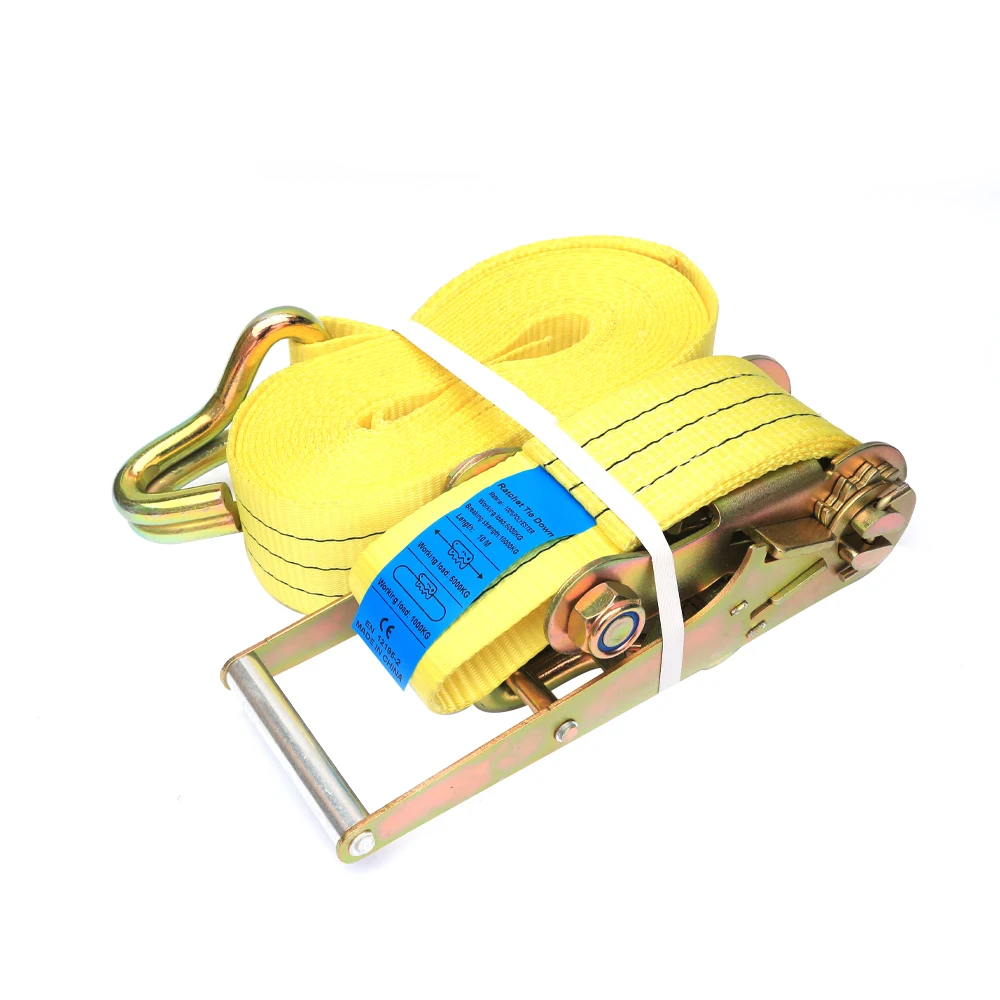 10ton motorcycle tie down straps polyester webbing for ratchet tie down straps ratchet strap with double J hook