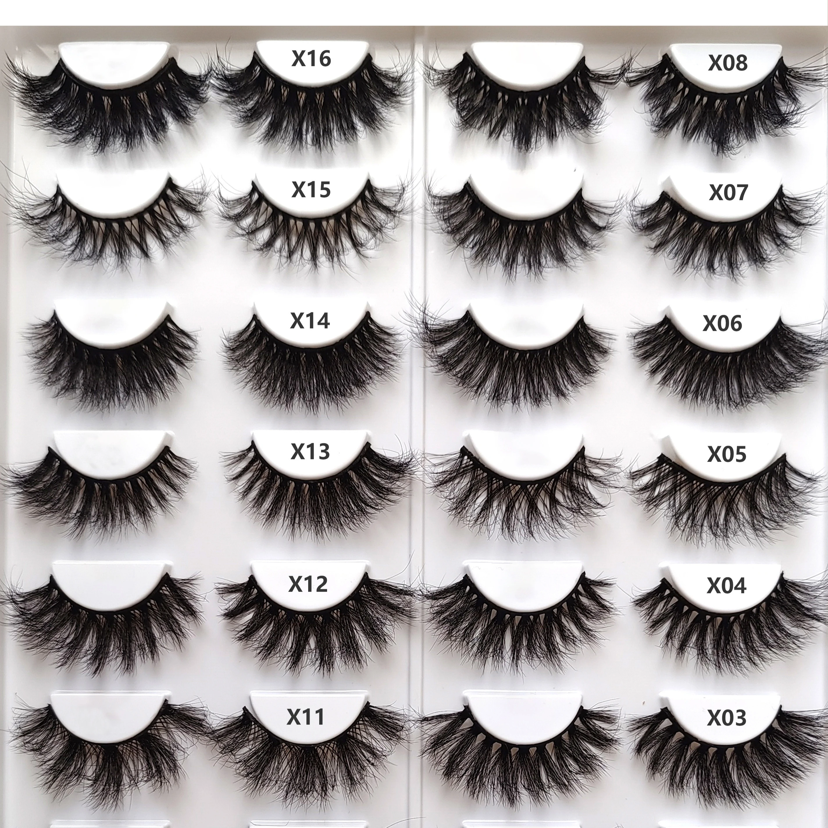 X01-16 faux mink eyelashes wholesale18mm short 3d natural faux mink eyelash private label with silk lashes